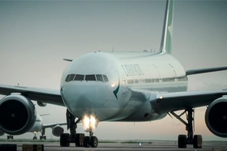 Cathay aircraft on runway