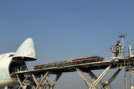 Cargo loading from the front of the plane